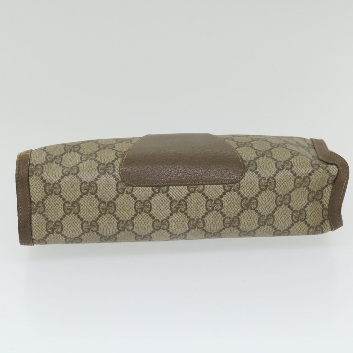 GUCCI GG Supreme Web Sherry Line Clutch Bag Beige Red 89 01