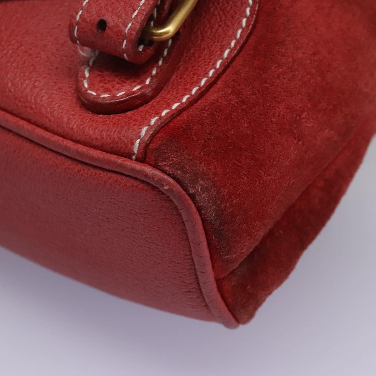 GUCCI Bamboo Backpack Suede Leather Red Gold 003 2852 0030 0 