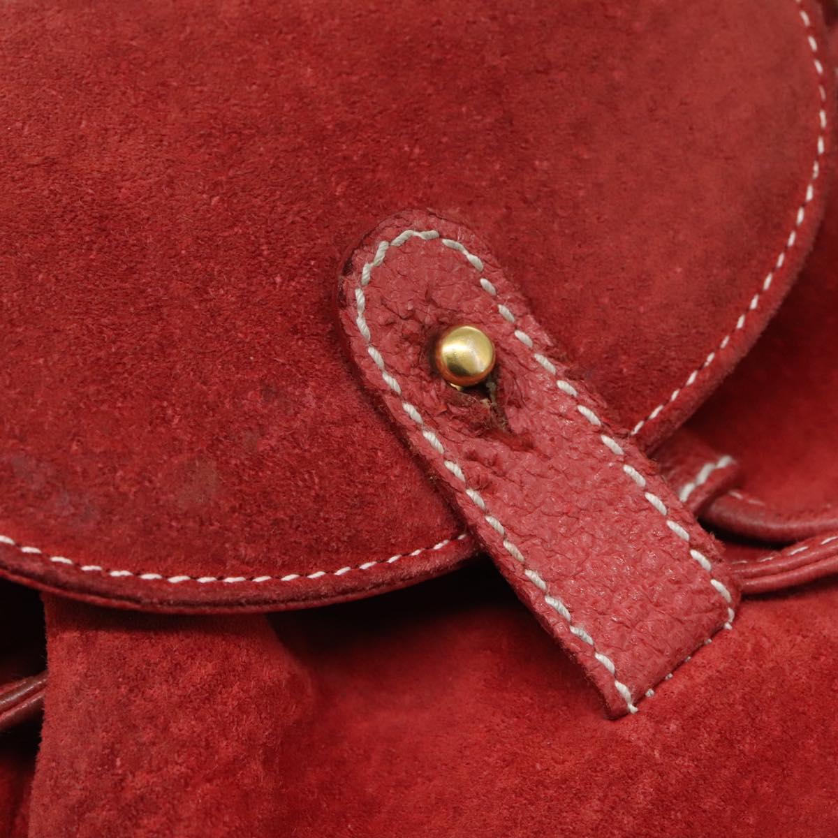 GUCCI Bamboo Backpack Suede Leather Red Gold 003 2852 0030 0  display picture 2