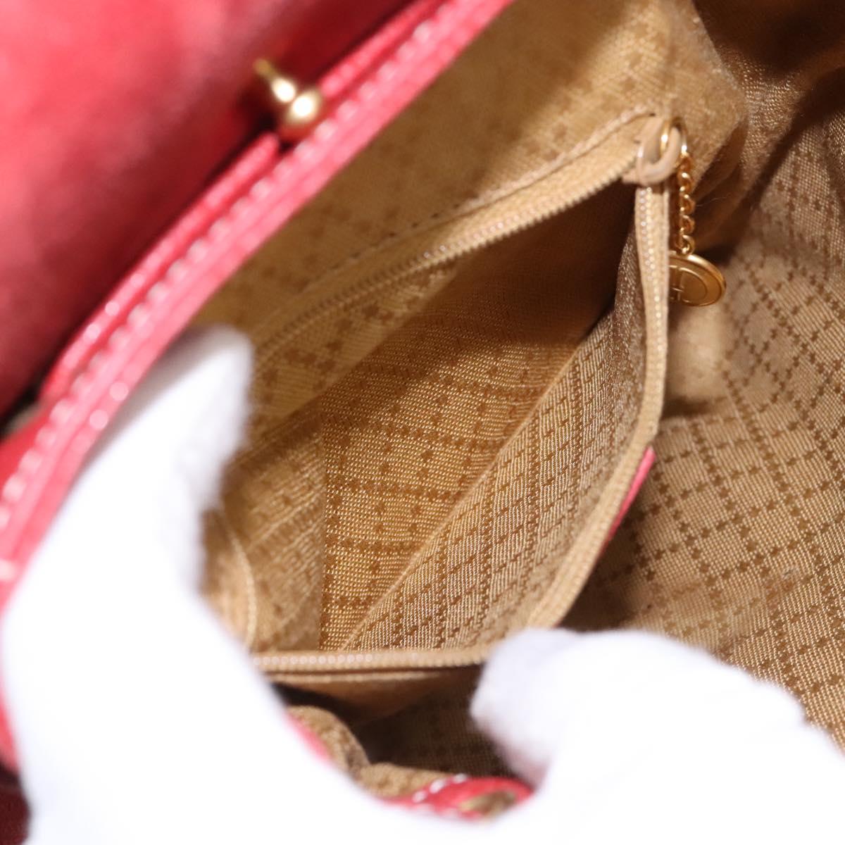 GUCCI Bamboo Backpack Suede Leather Red Gold 003 2852 0030 0 