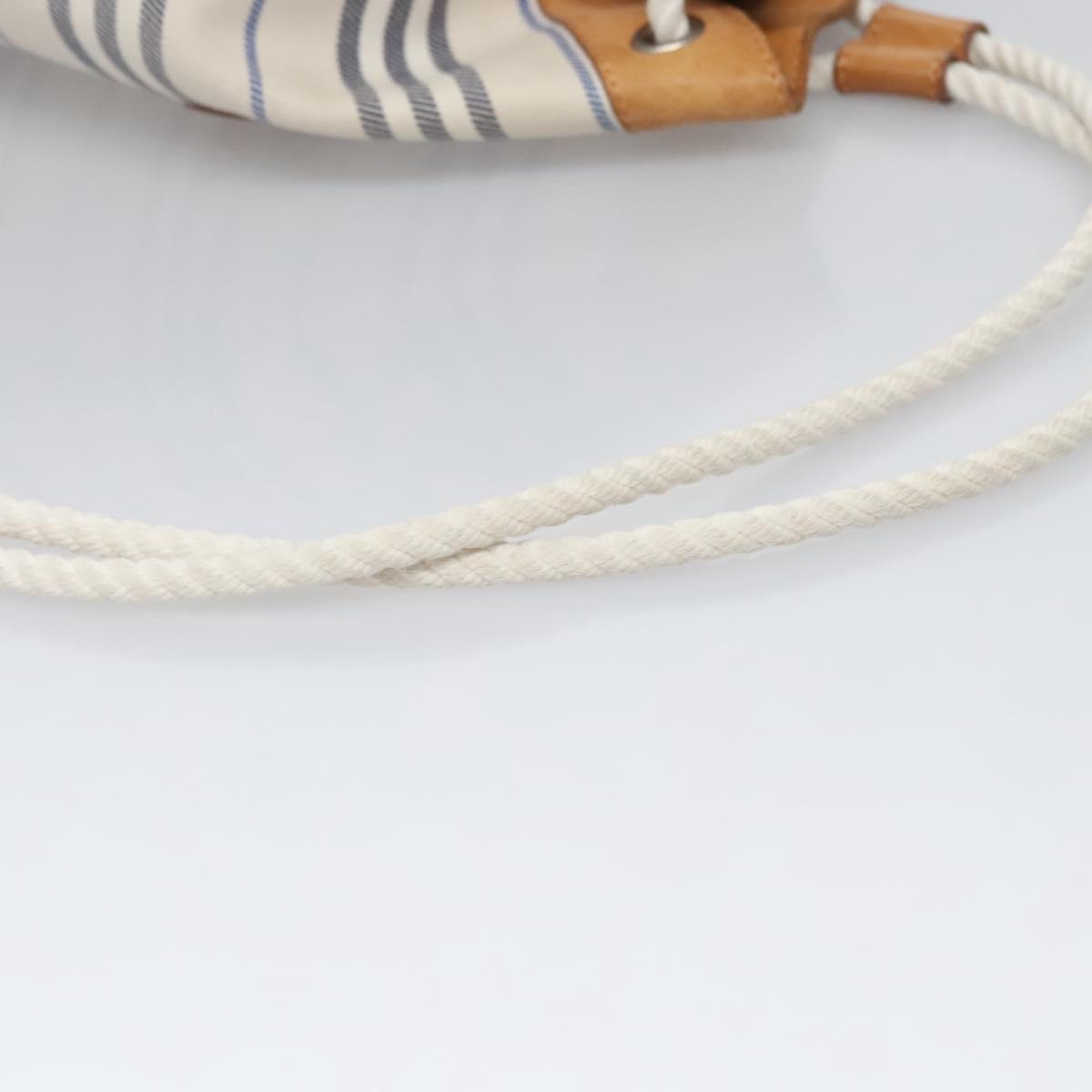 BURBERRY Backpack Canvas White Brown Auth th5698 Burberry BURBERRY Backpack Canvas White Brown Auth th5698  main image 3