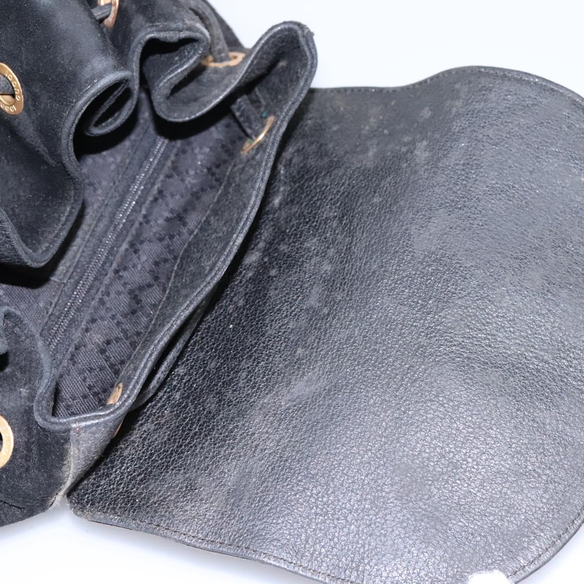 GUCCI Bamboo Backpack Suede Black Gold 003 2058 0016 Auth th5828 GUCCI Bamboo Backpack Suede Black Gold 003 2058 0016 Auth  main image 4