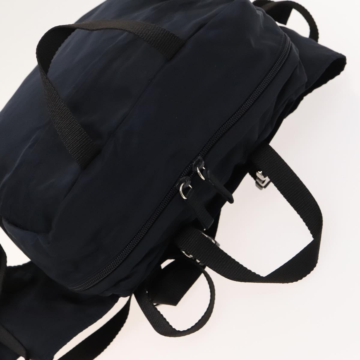 PRADA Backpack Nylon Navy Silver Auth th5858 PRADA Backpack Nylon Navy Silver Auth am9440 Silvery Navy  main image 4