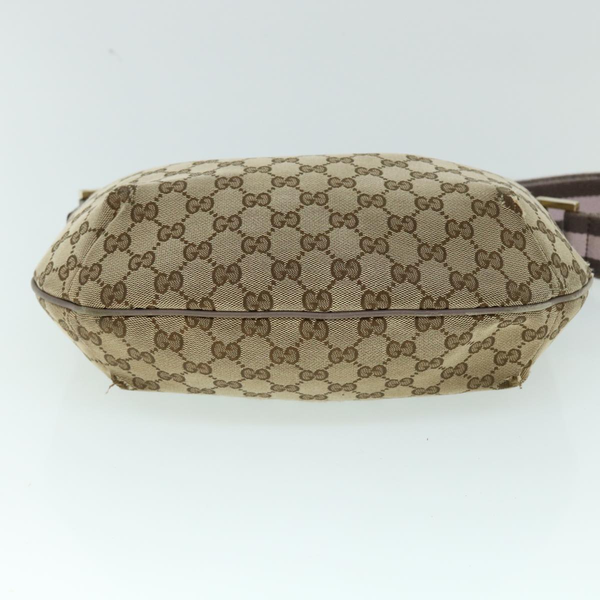 GUCCI GG Canvas Sherry Line Shoulder Bag Beige Gray pink GUCCI GG Canvas Sherry Line Shoulder Bag Beige Gray pink