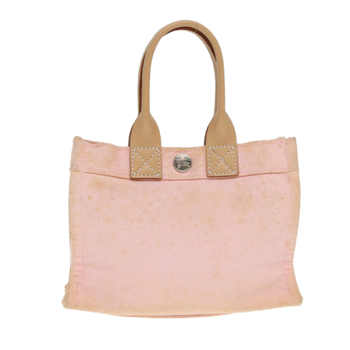 BURBERRY Blue Label Hand Bag Canvas Pink Beige Auth ti1990 BURBERRY Blue Label Hand Bag Canvas Pink Beige Auth ti1990