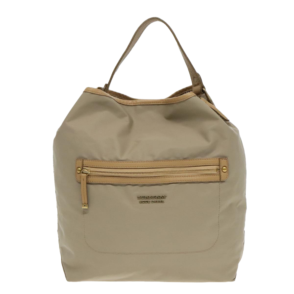 BURBERRY Blue Label Shoulder Bag Nylon 2way Beige Auth
