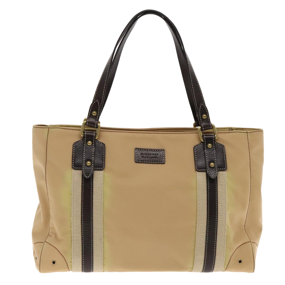 BURBERRY Blue Label Shoulder Bag Nylon 2way Beige Auth