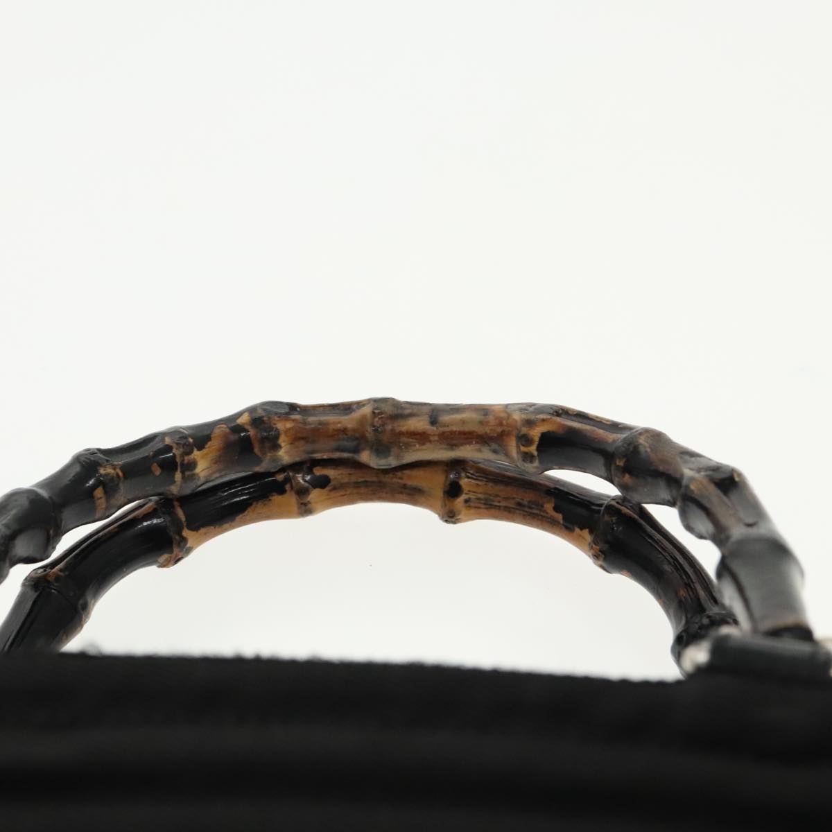 【関税&送料込】Gucci Borsa GUCCI Bamboo Hand Bag Nylon Black Silver 000 1705 0588 Auth