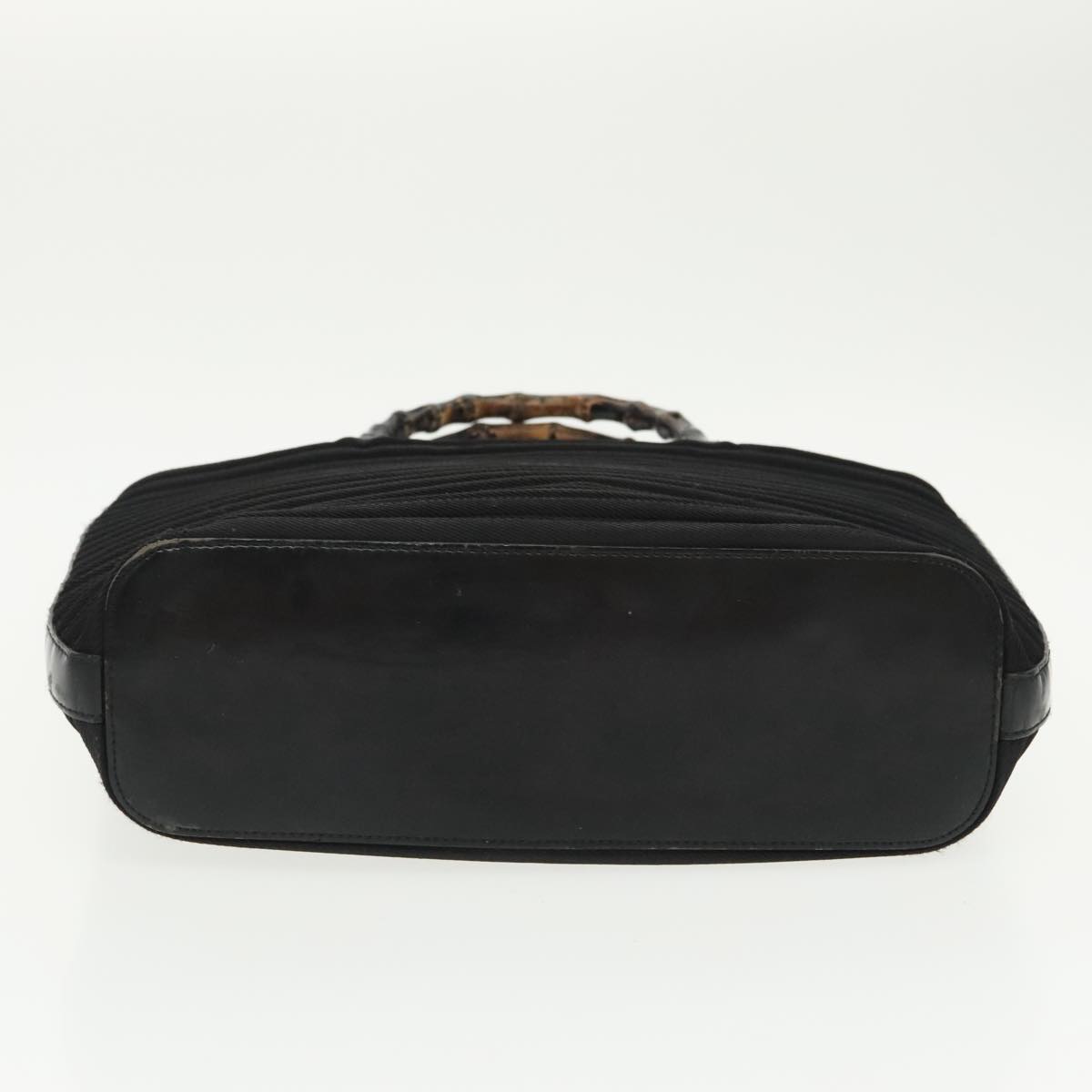 GUCCI Bamboo Hand Bag Nylon Black Silver 000 1705 0588 Auth
