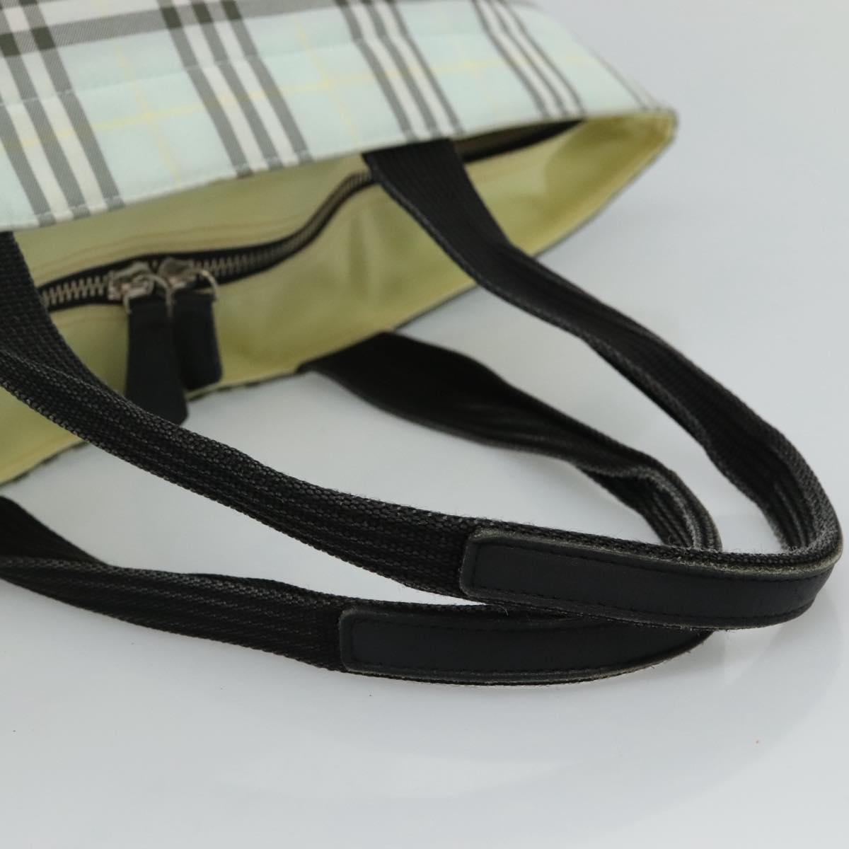 Burberrys Blue Label Nova Check Tote Bag Nylon Light Blue Auth