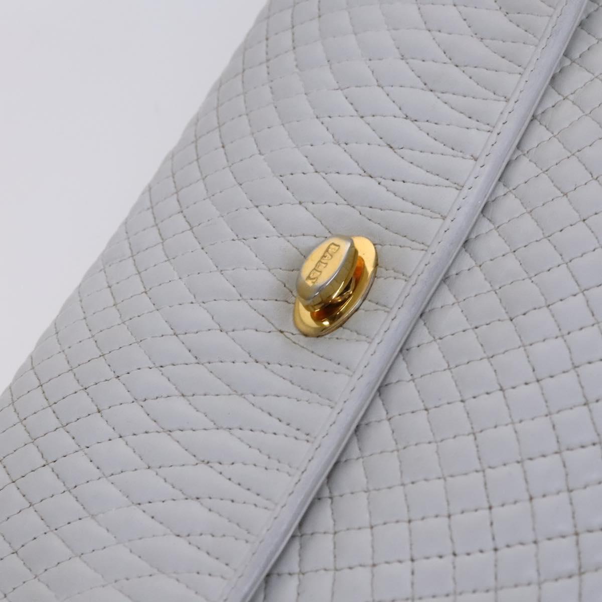 BALLY Chain Shoulder Bag Leather White Gold Auth ti2933 | eBay