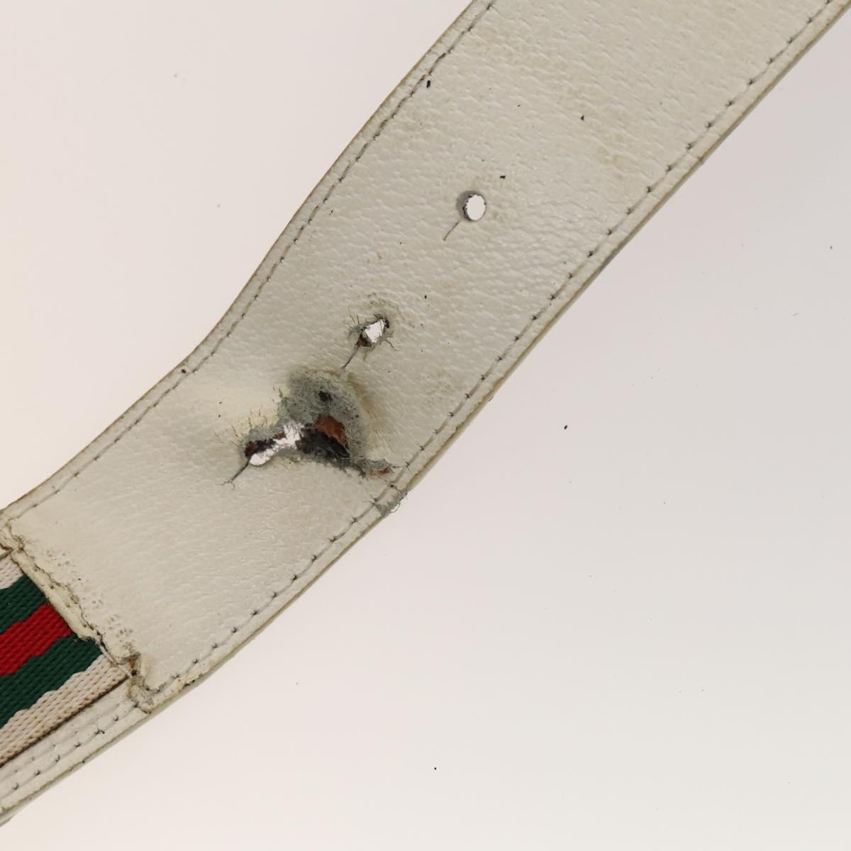 GUCCI GG Canvas Web Sherry Line Belt Canvas 3 Set White  display picture 3
