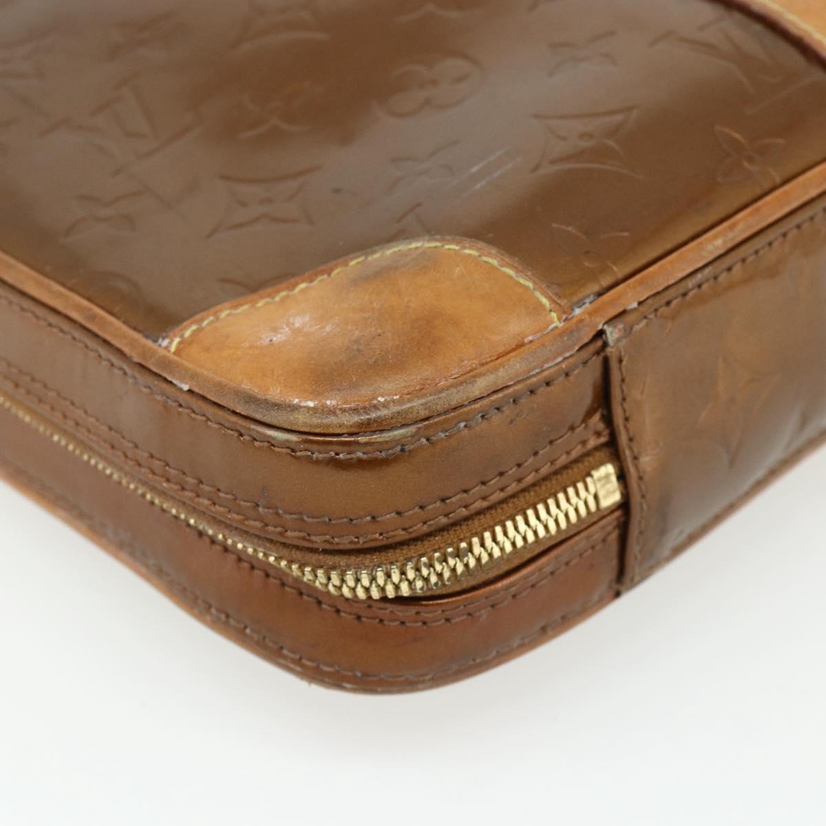LOUIS VUITTON Monogram Vernis Van Damme Hand Bag Bronze M91125 LV