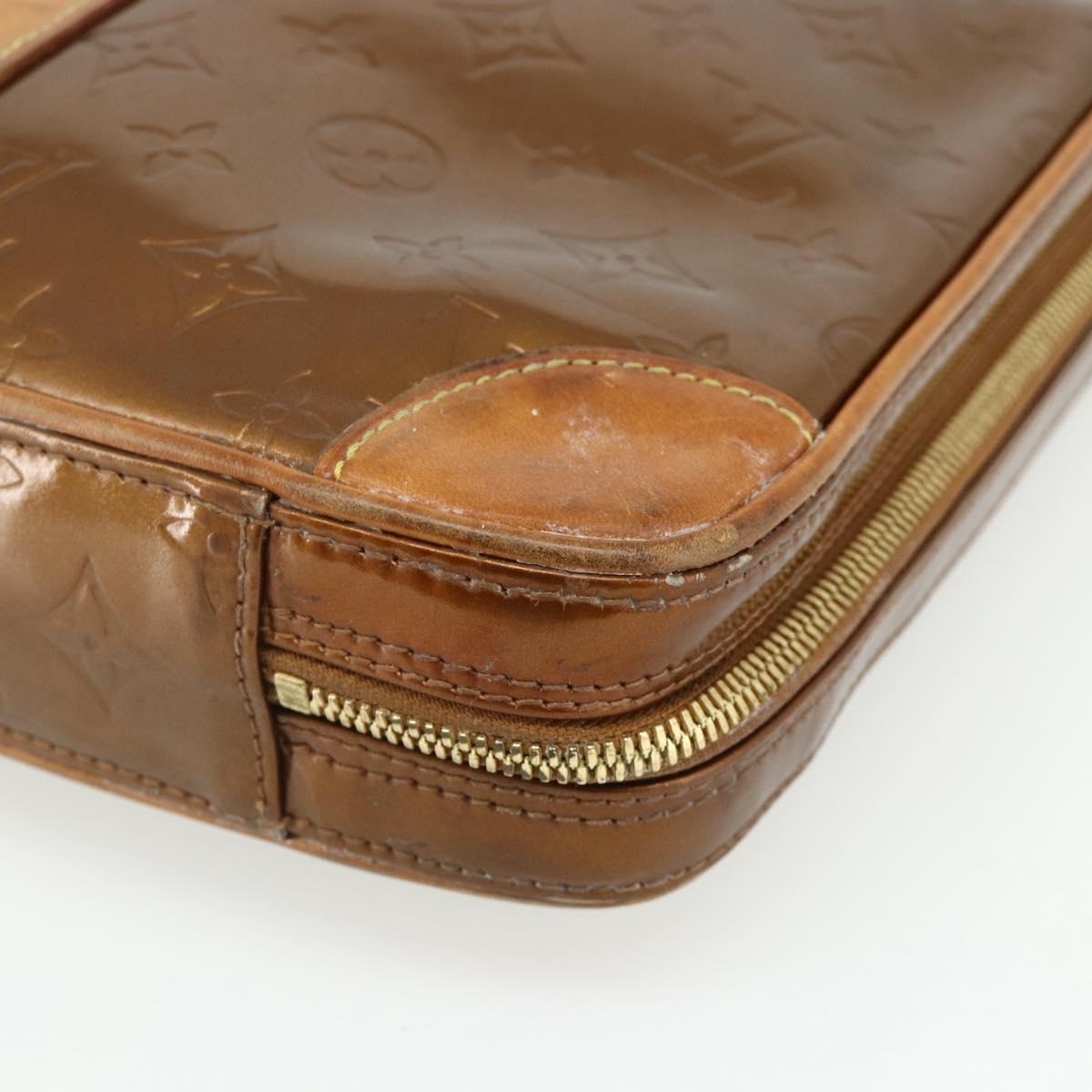 LOUIS VUITTON Monogram Vernis Van Damme Hand Bag Bronze M91125 LV