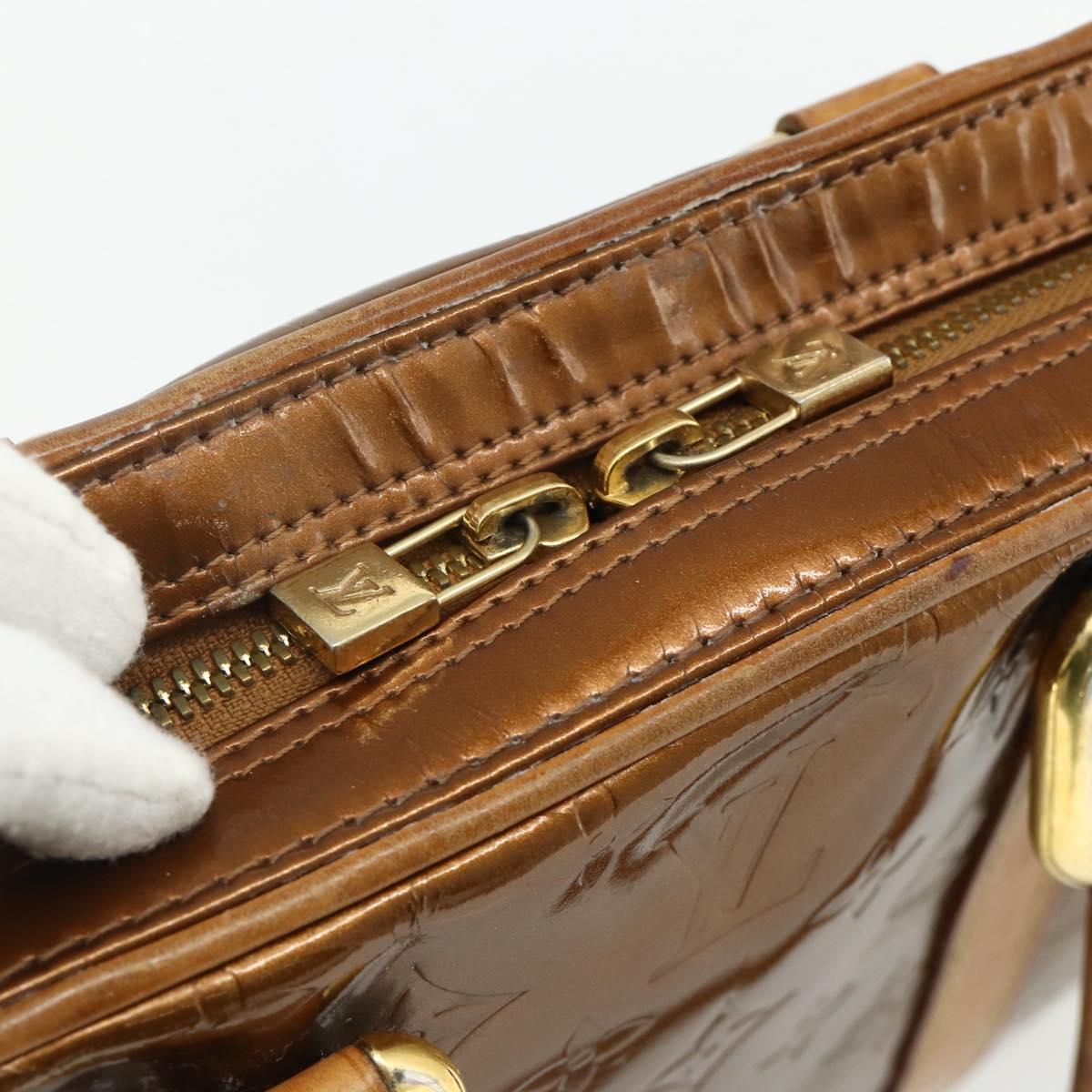 LOUIS VUITTON Monogram Vernis Van Damme Hand Bag Bronze M91125 LV