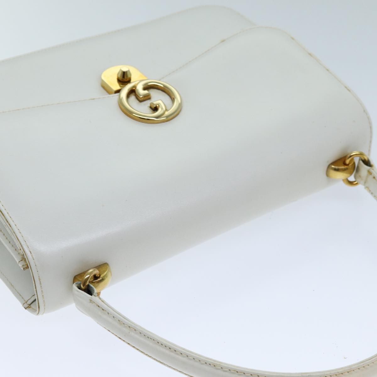 GUCCI Hand Bag Leather White Auth yk12076 | eBay