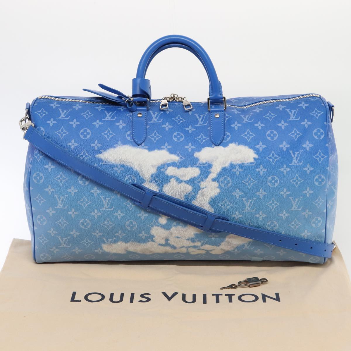 LOUIS VUITTON Monogram Clouds Keepall Bandouliere 50 Bag M45428 LV