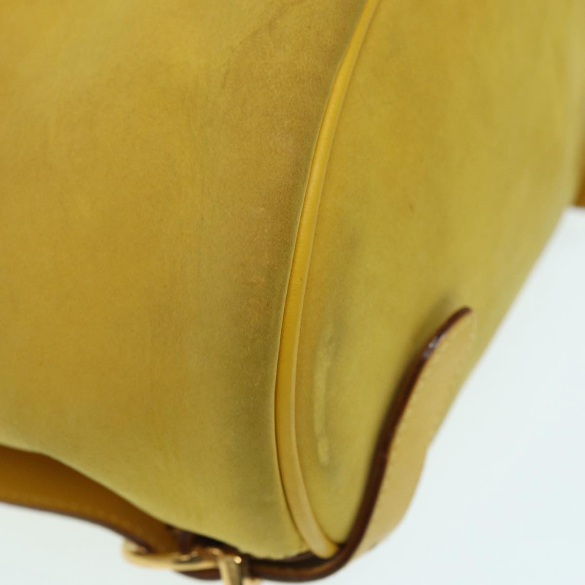 Salvatore Ferragamo Gancini Backpack Suede Yellow Gold Auth  display picture 1
