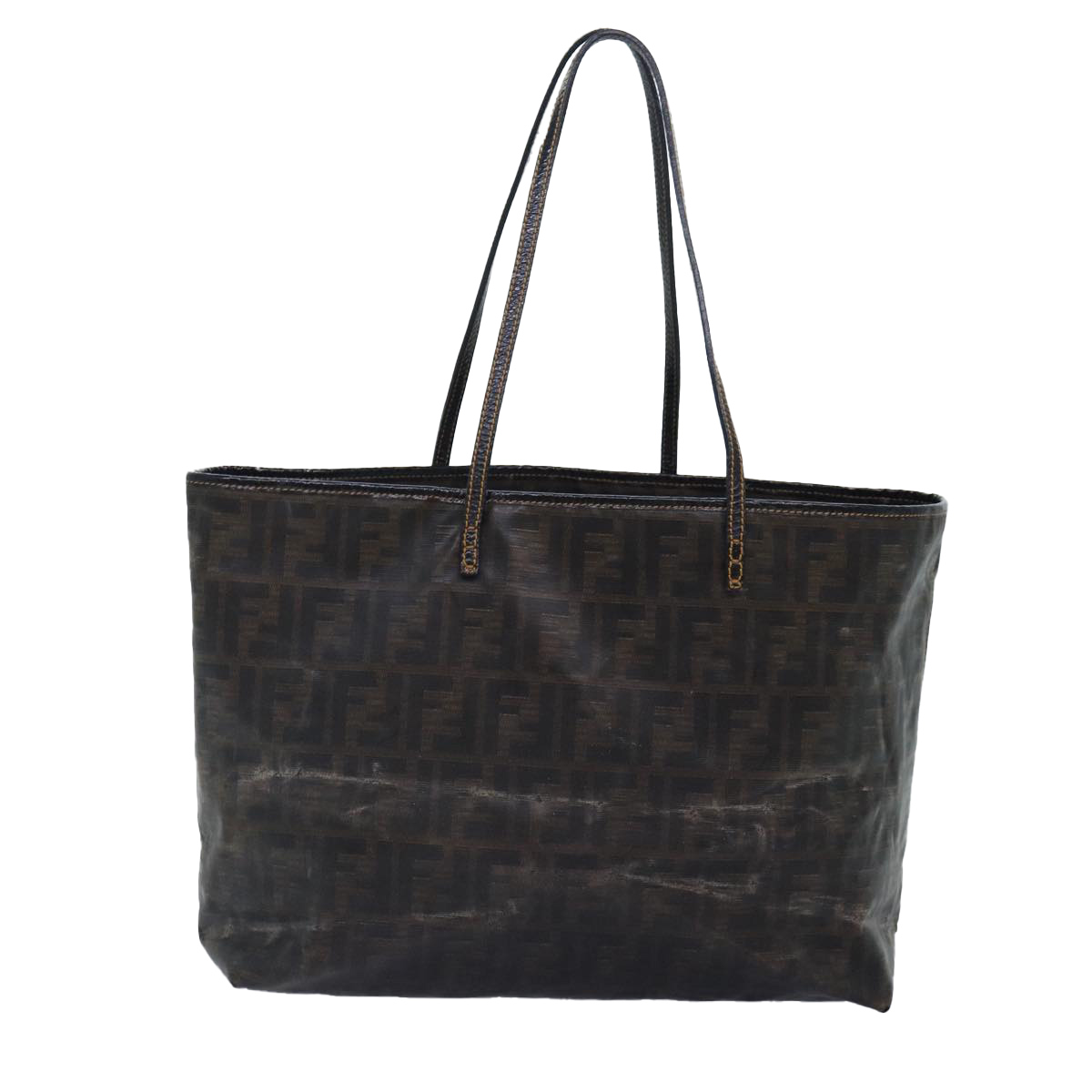 FENDI Zucca Canvas Tote Bag Brown Black Auth yk14952 | eBay