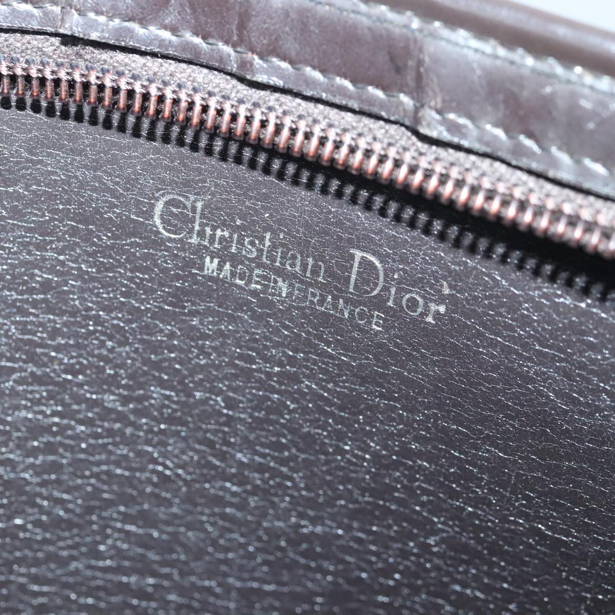 Christian Dior Trotter Canvas Shoulder Bag Brown Gold Auth