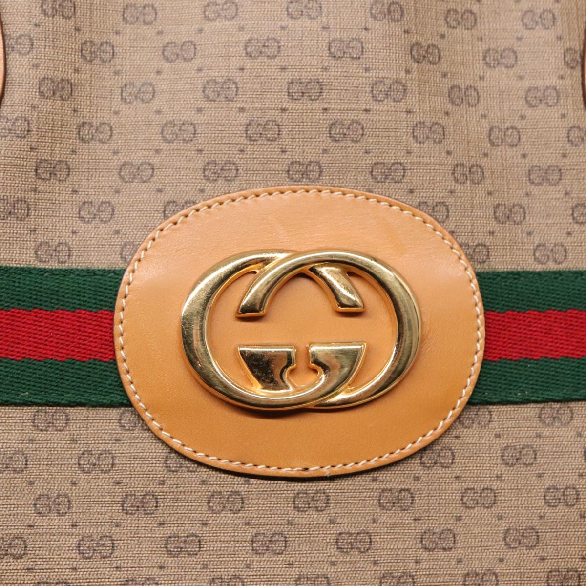 GUCCI Micro GG Supreme Web Sherry Line Bag PVC Beige 002 904