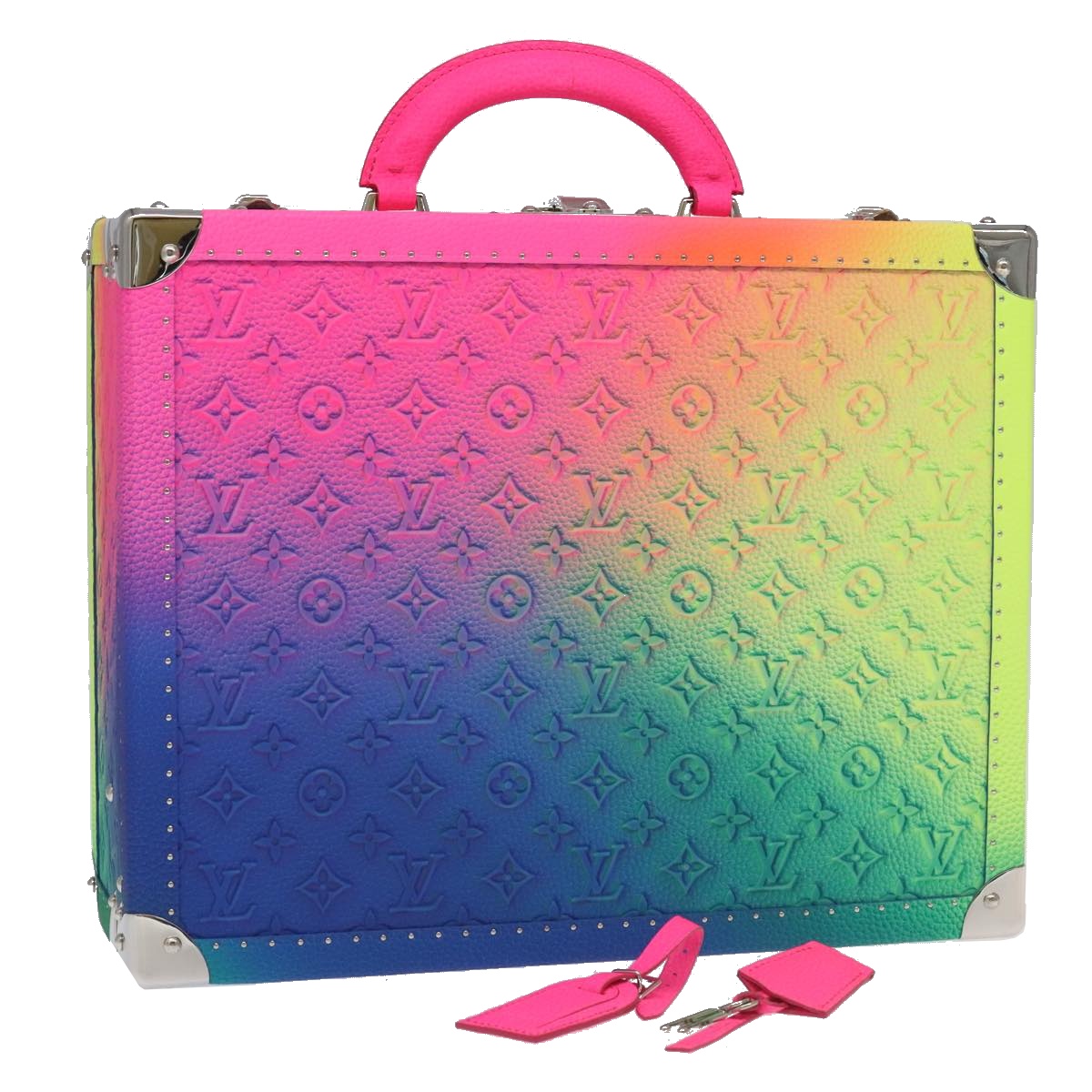 LOUIS VUITTON Taurillon Illusion Cotoville 40 Trunk Multicolor LV