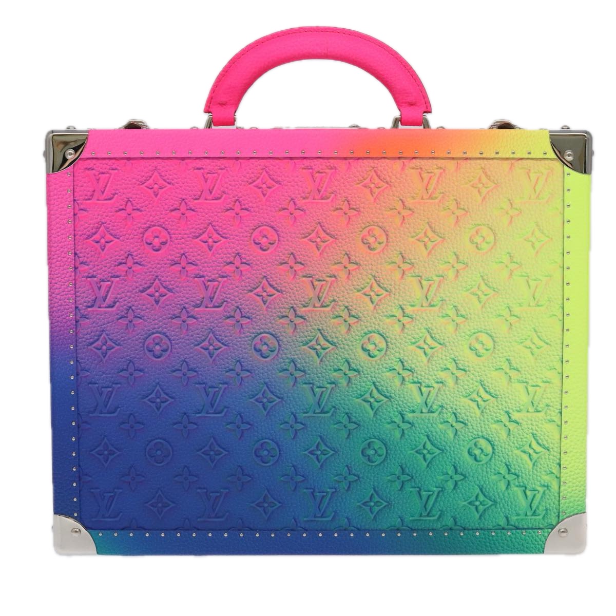 LOUIS VUITTON Taurillon Illusion Cotoville 40 Trunk Multicolor LV