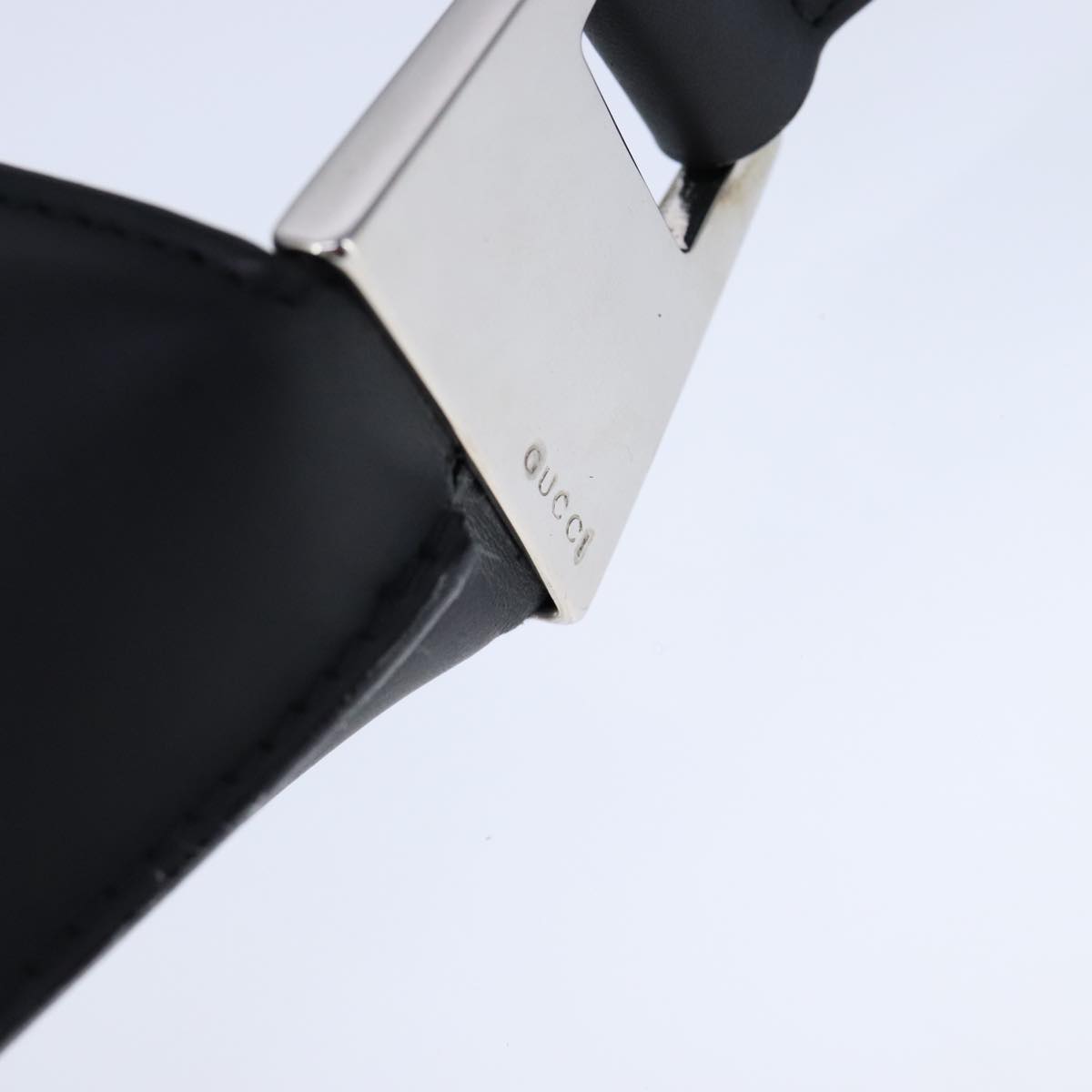 GUCCI Shoulder Bag Patent Leather Black Silver 001 3017