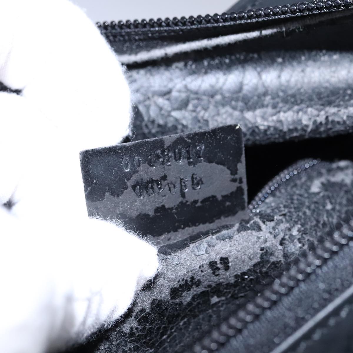 GUCCI Shoulder Bag Patent Leather Black Silver 001 3017