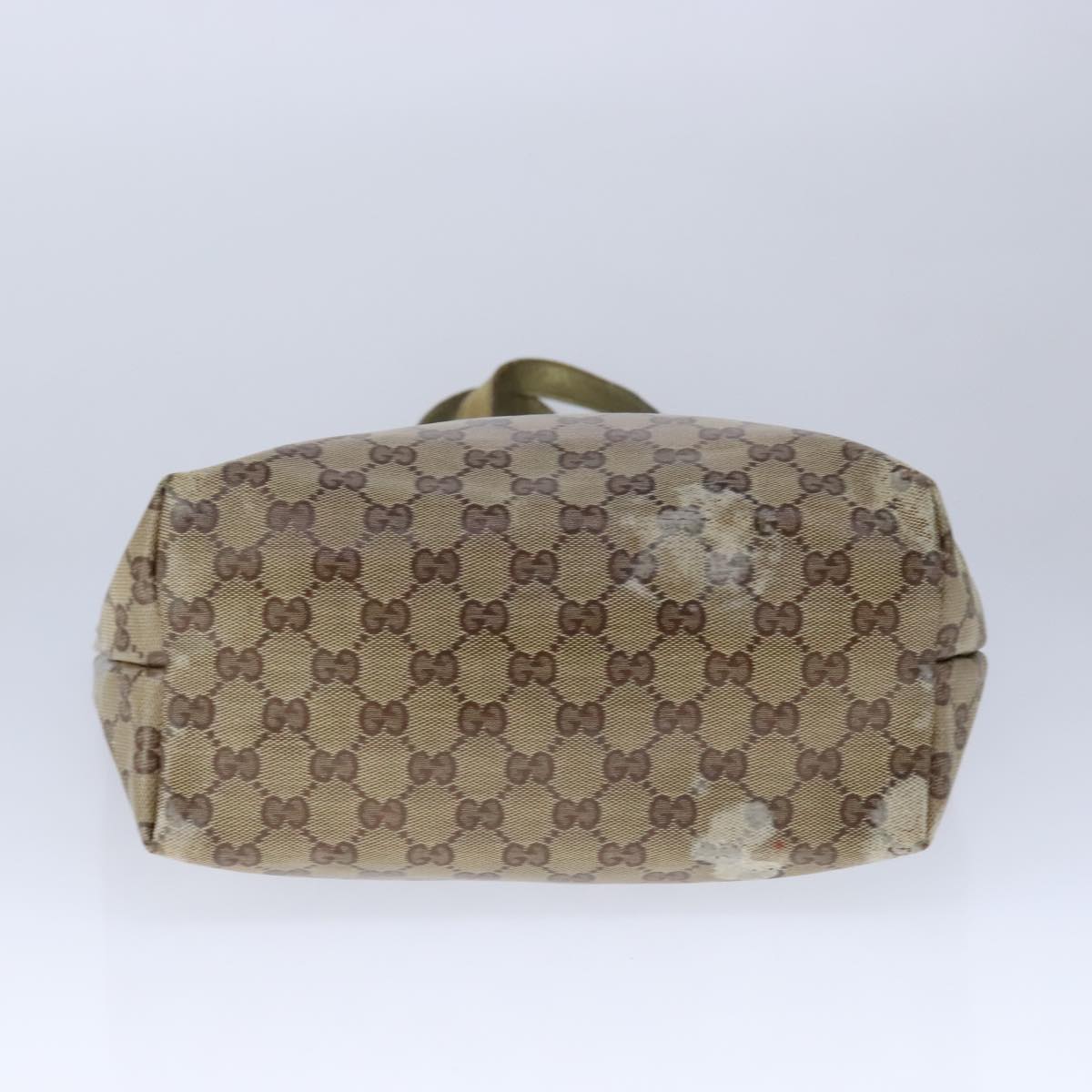 GUCCI GG Crystal Tote Bag Coated Canvas Beige Gold Auth