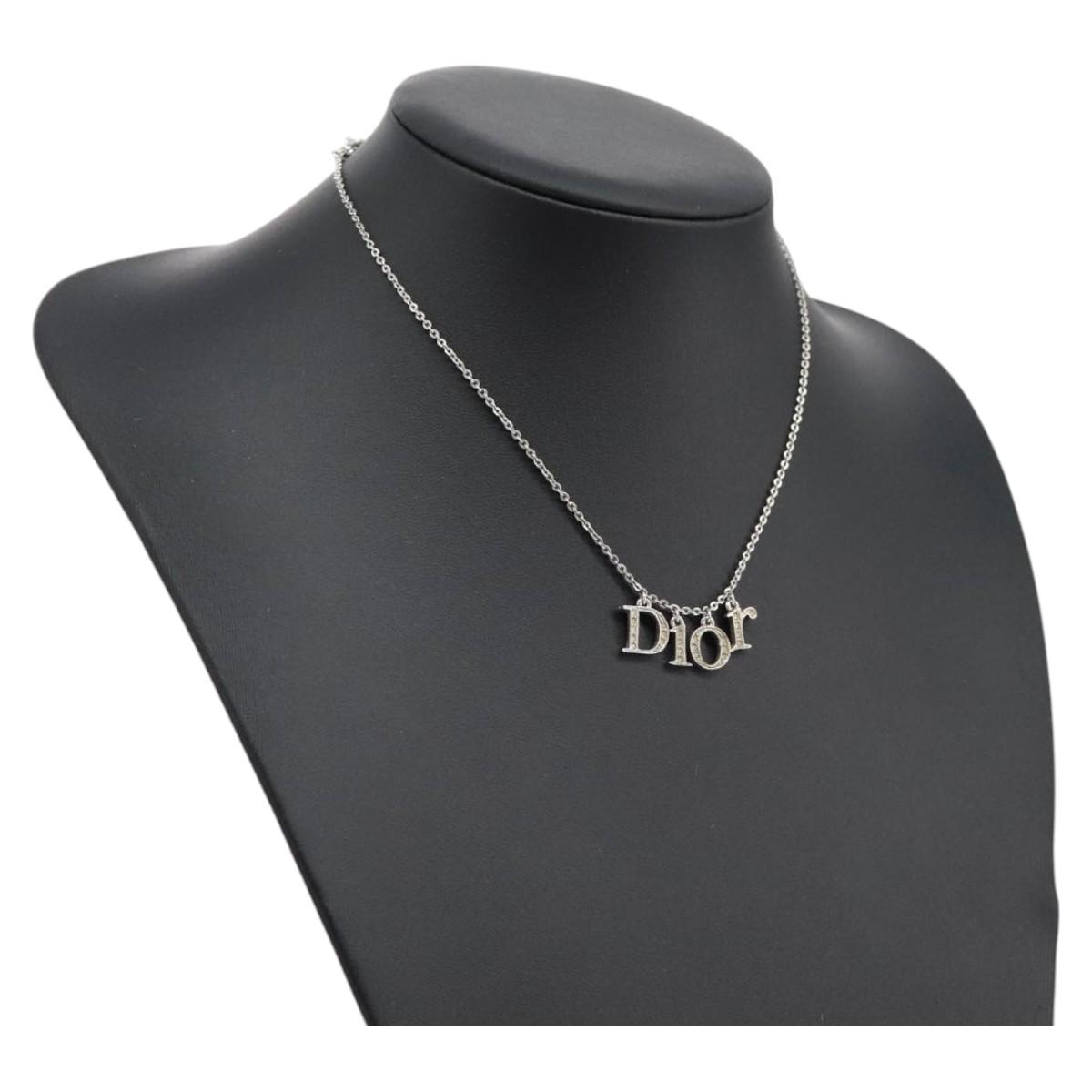 Christian Dior Necklace metal Silver Auth yk17298 | eBay