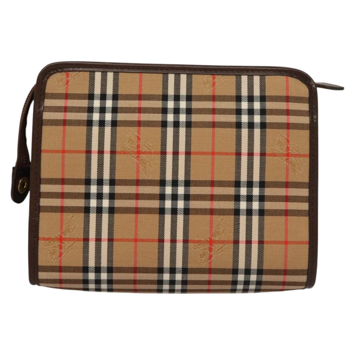 バッグ BURBERRY Nova Check Accessory Pouch Burberrys Nova Check Accessory Pouch Canvas Beige Auth yk17888 | eBay