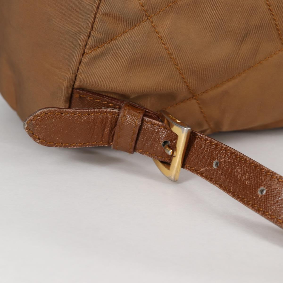 PRADA Backpack Nylon Brown Gold Auth yk18648 PRADA Backpack Nylon Brown Gold Auth yk18648 Golden ref  main image 2