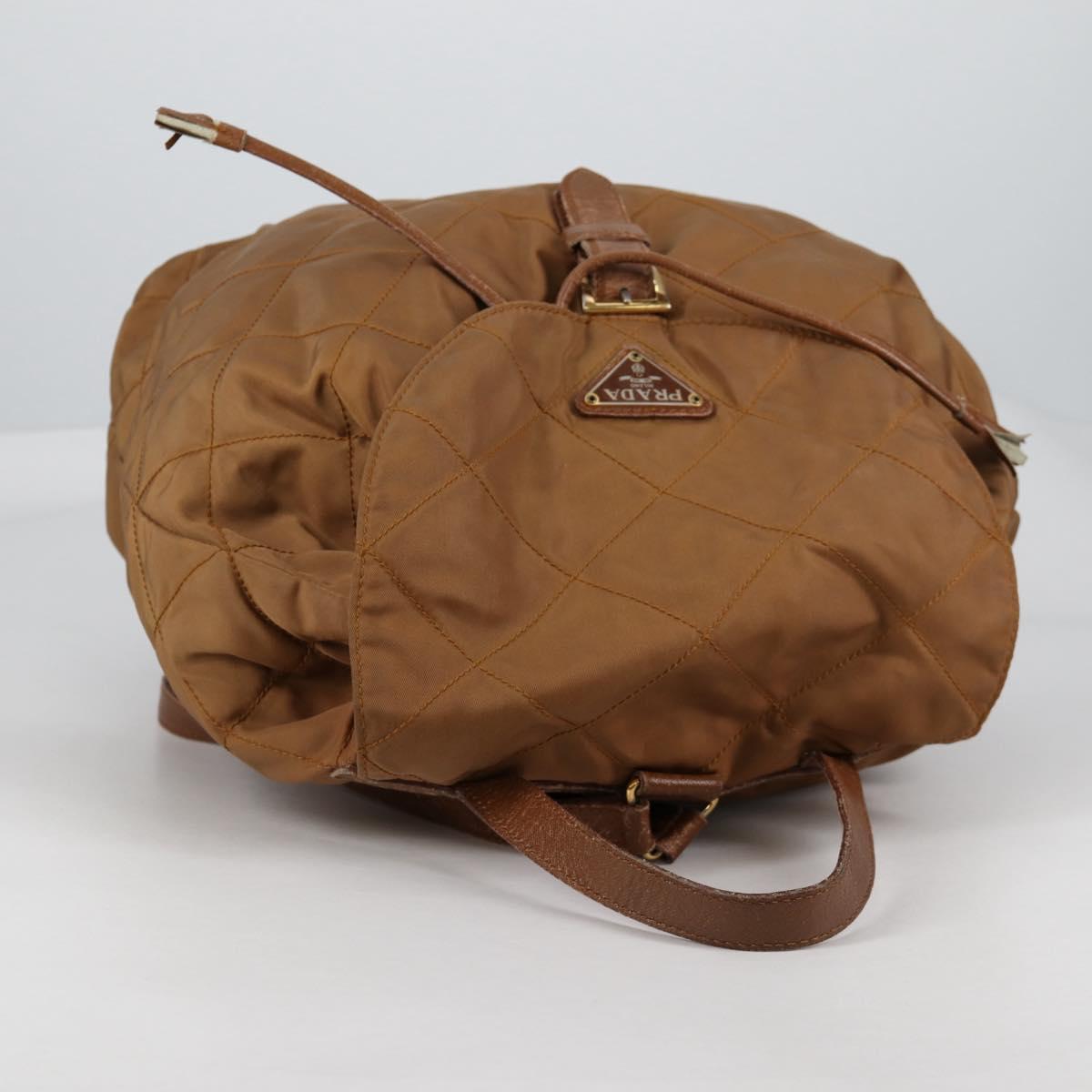 PRADA Backpack Nylon Brown Gold Auth yk18648 | eBay display picture 1