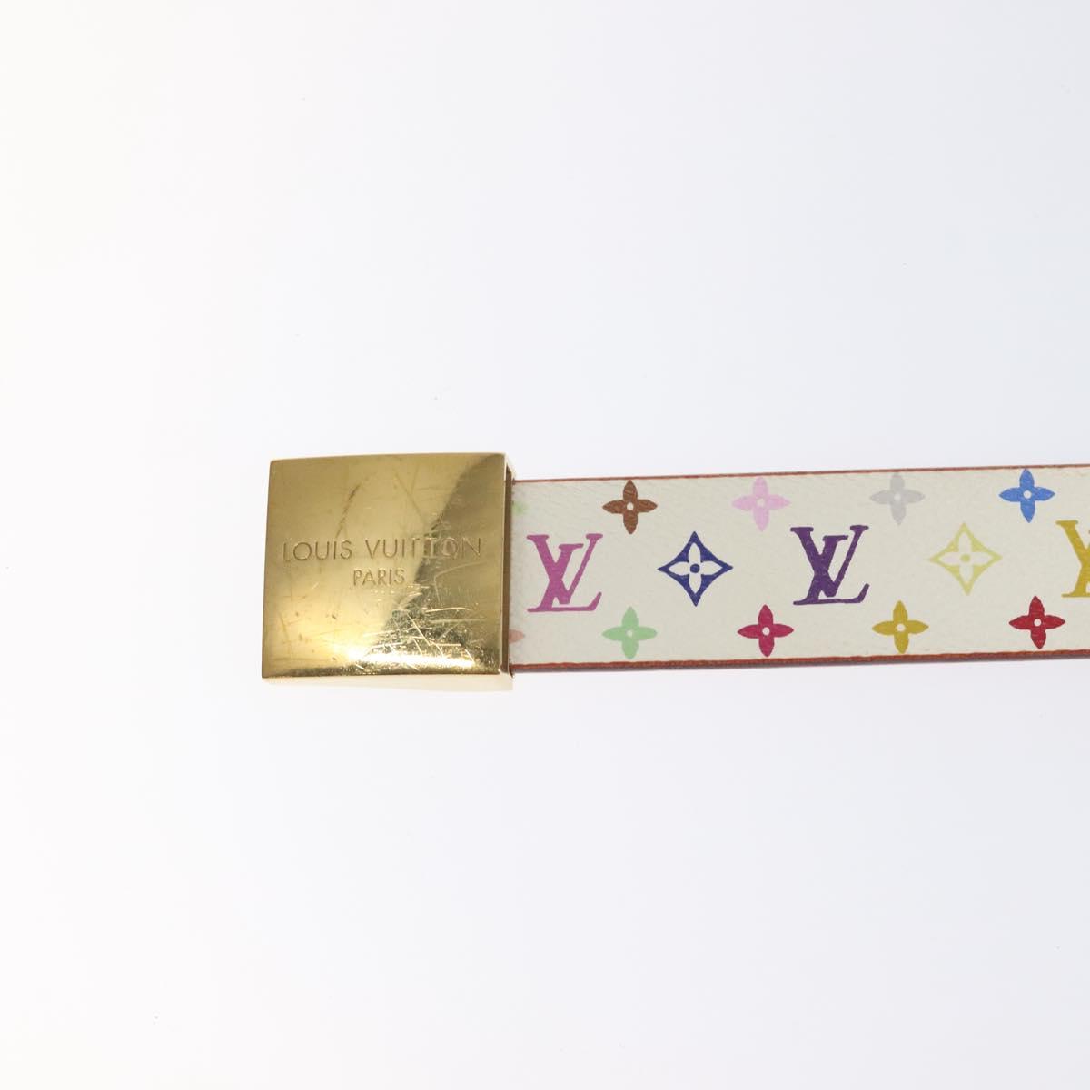 LOUIS VUITTON Monogram Multicolor Ceinture Care Belt White  display picture 3