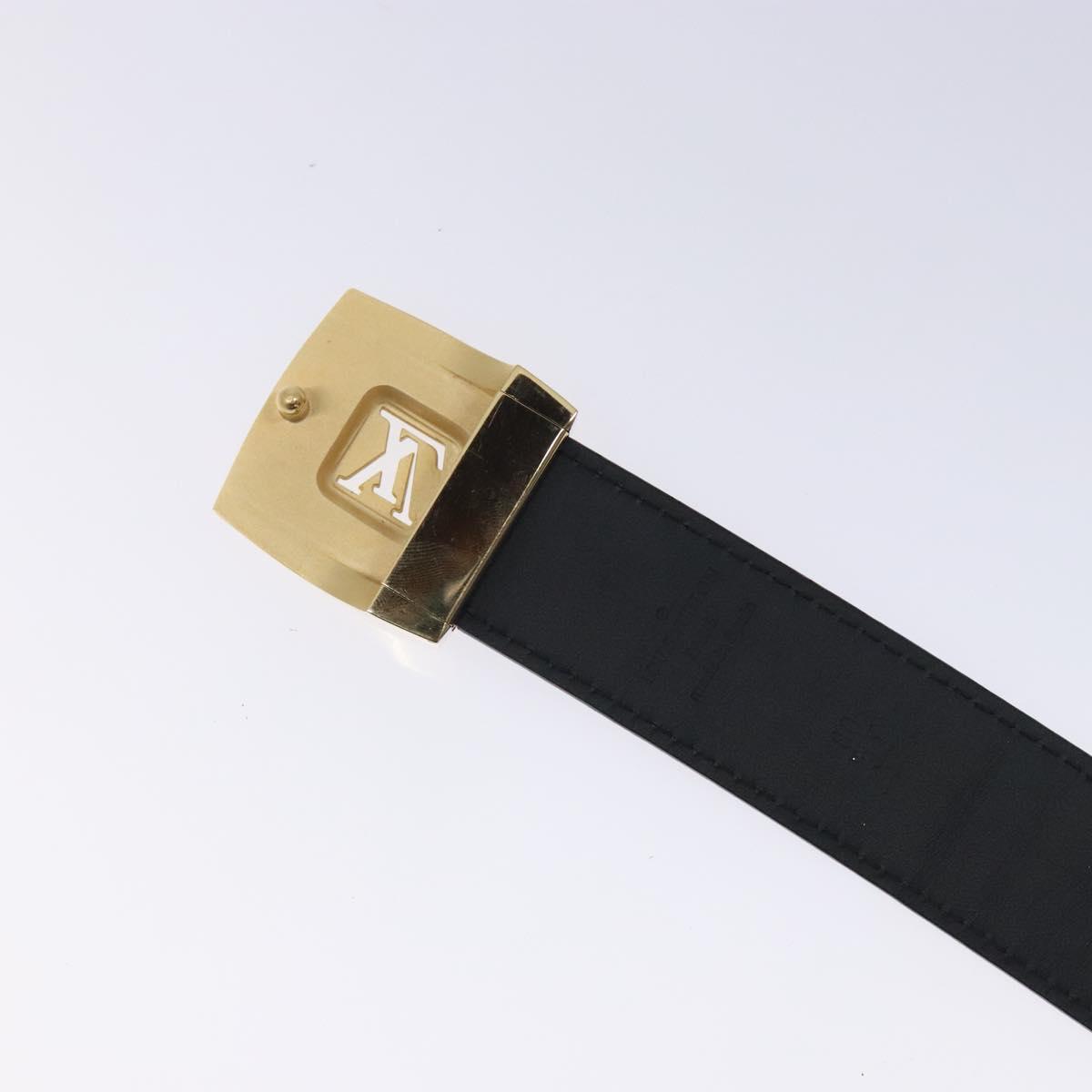 LOUIS VUITTON Multicolor Ceinture LV cut Belt Black M6890 LV Auth