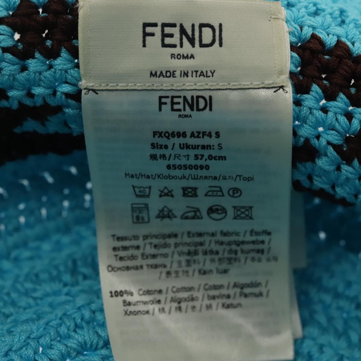 FENDI Zucca Canvas Hat Cotton Blue Auth yk19421M | eBay display picture 3