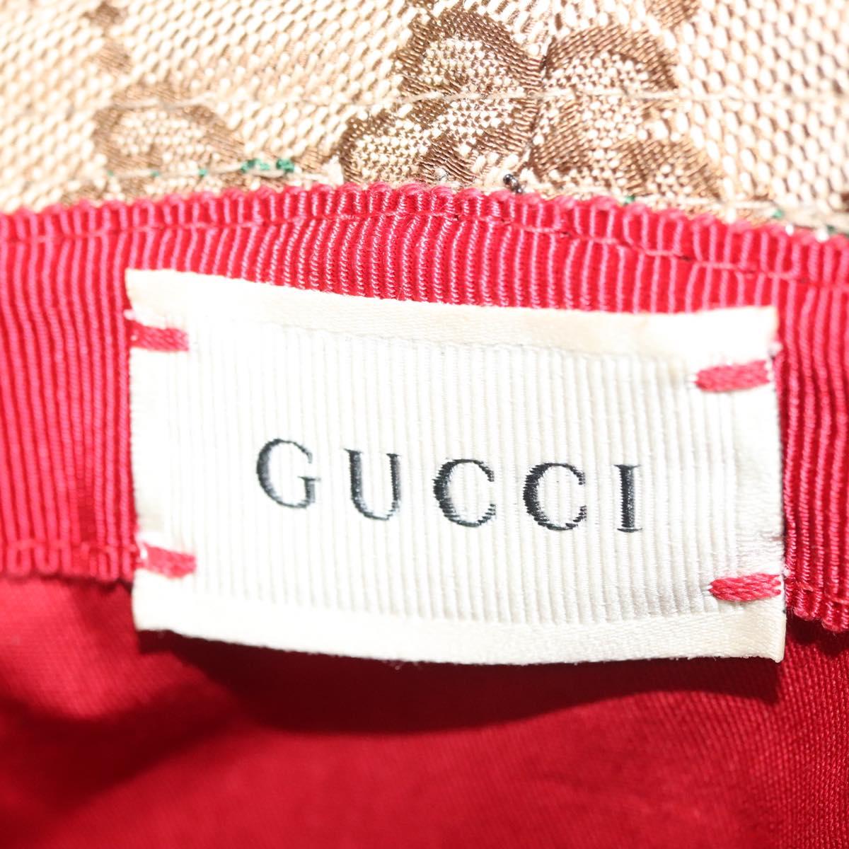 GUCCI GG Canvas Web Sherry Line Hat M Beige Red Green 411790  display picture 2