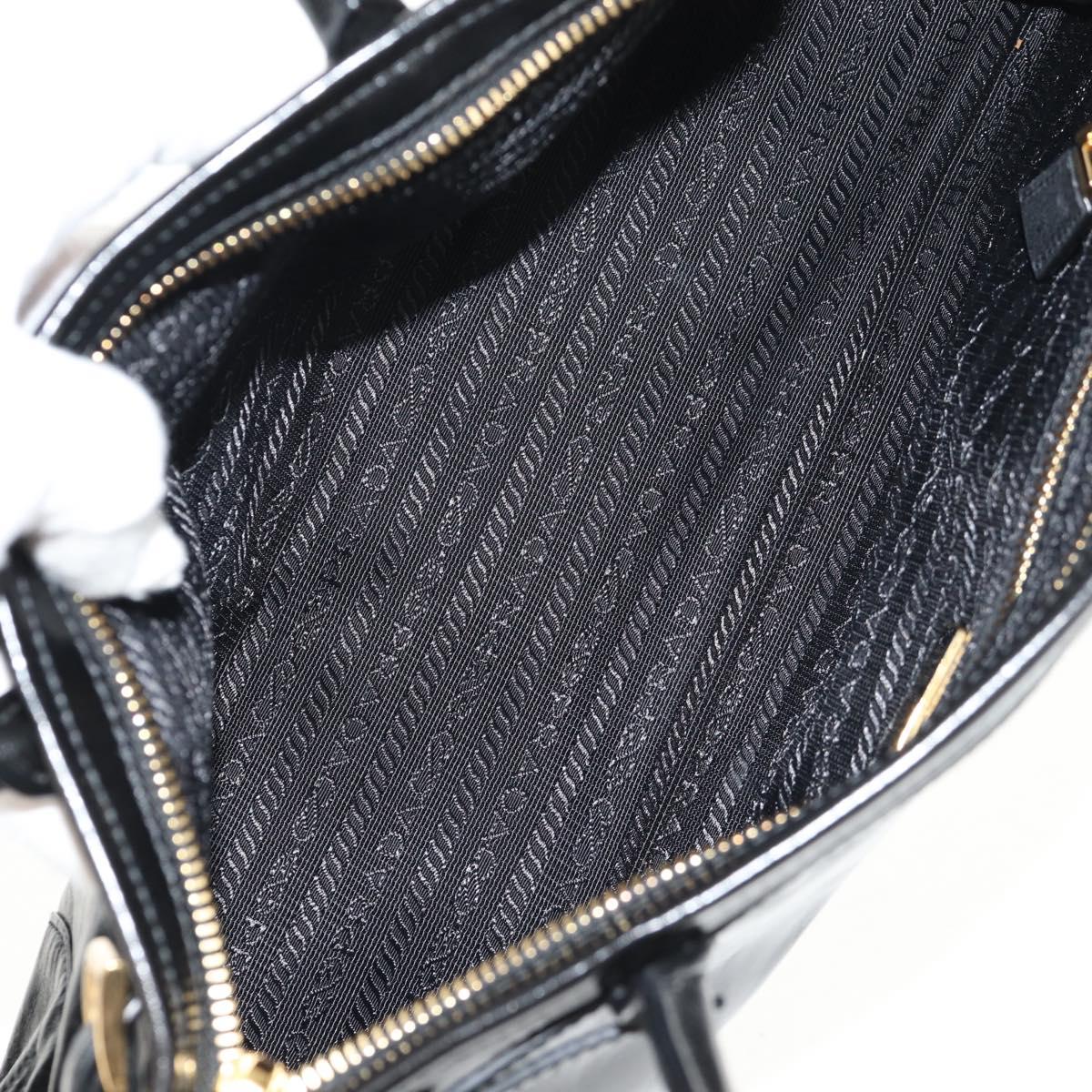 PRADA Bonnie Medium Hand Bag Leather Black Gold Auth yk19606M | eBay