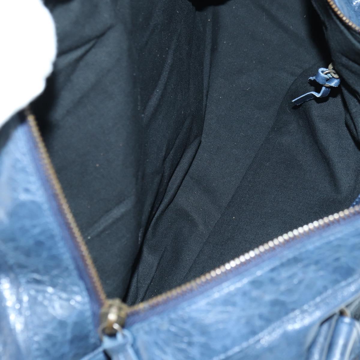 BALENCIAGA The Twiggy Hand Bag Leather 2way Navy 128523 Auth