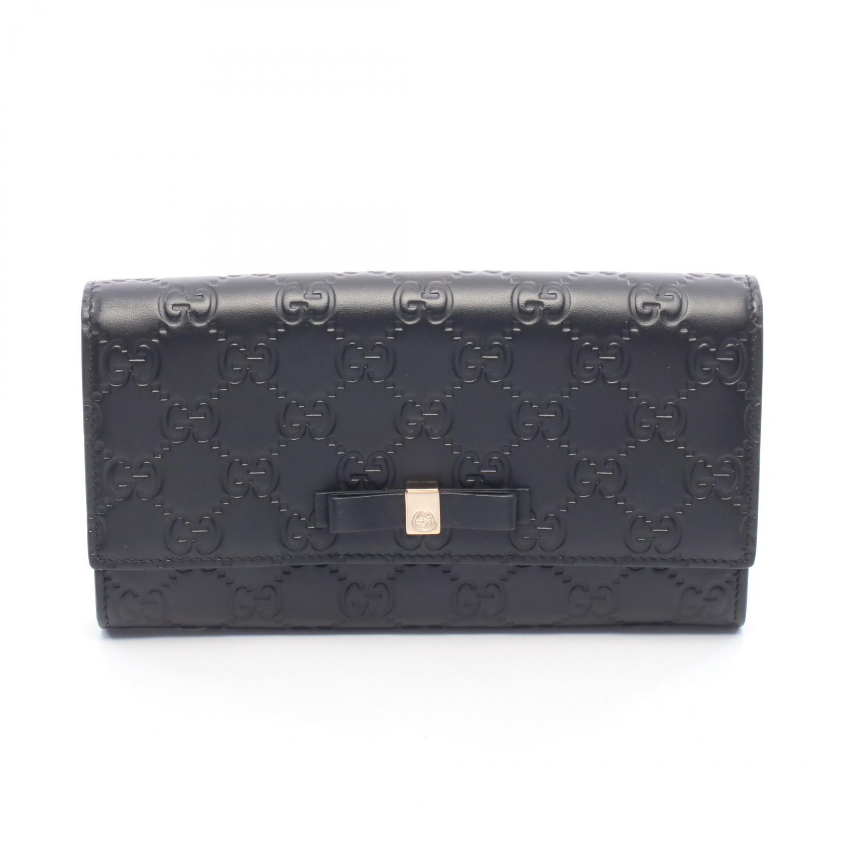 【極美品】グッチ シマ 長財布 リボン 黒 グッチ グッチシマ リボンモチーフ ZIP長財布 388679 | ブランド品の