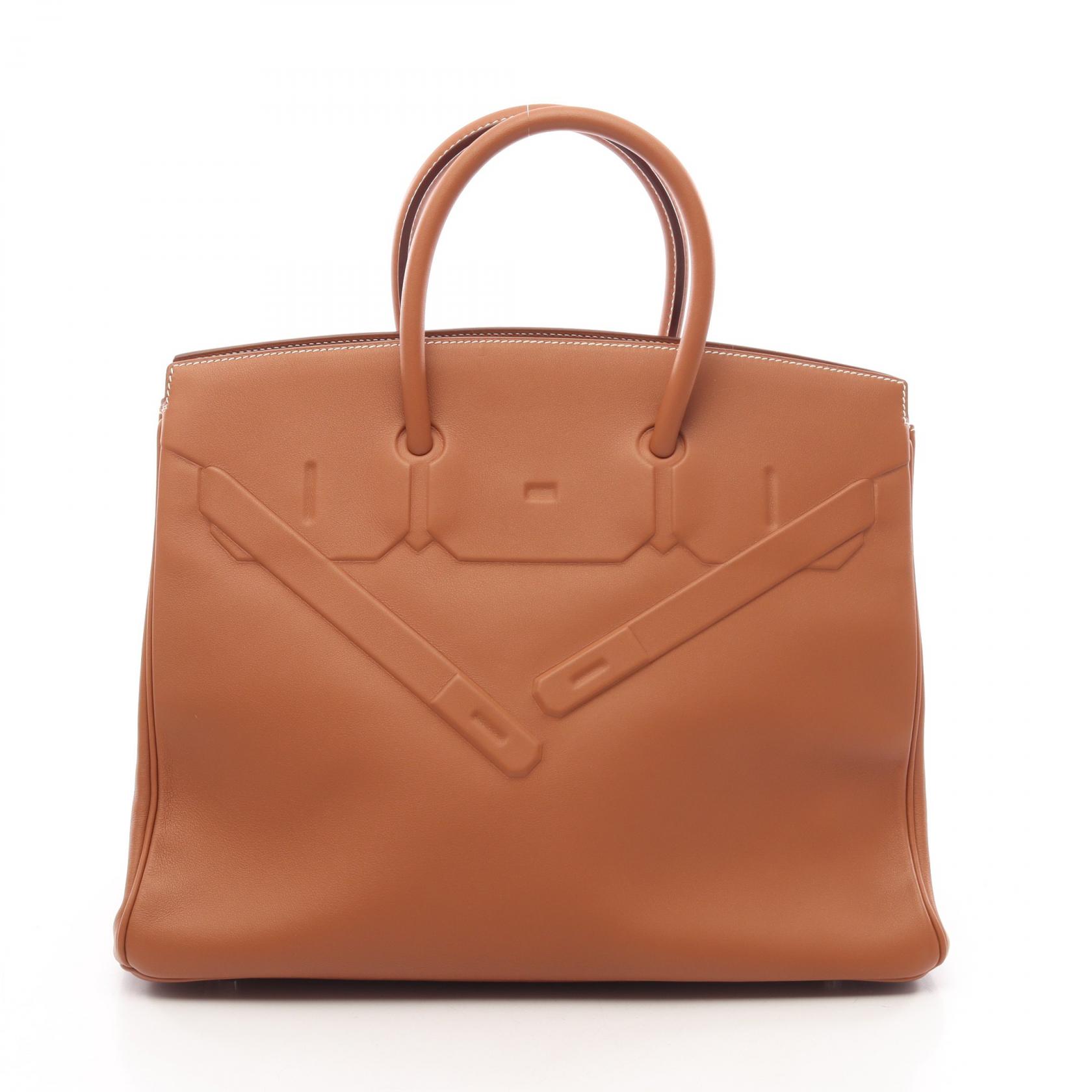 エルメス シャドーバーキン35 ゴールド ヴォースイフト シルバー金具 D刻印（2019年製造）