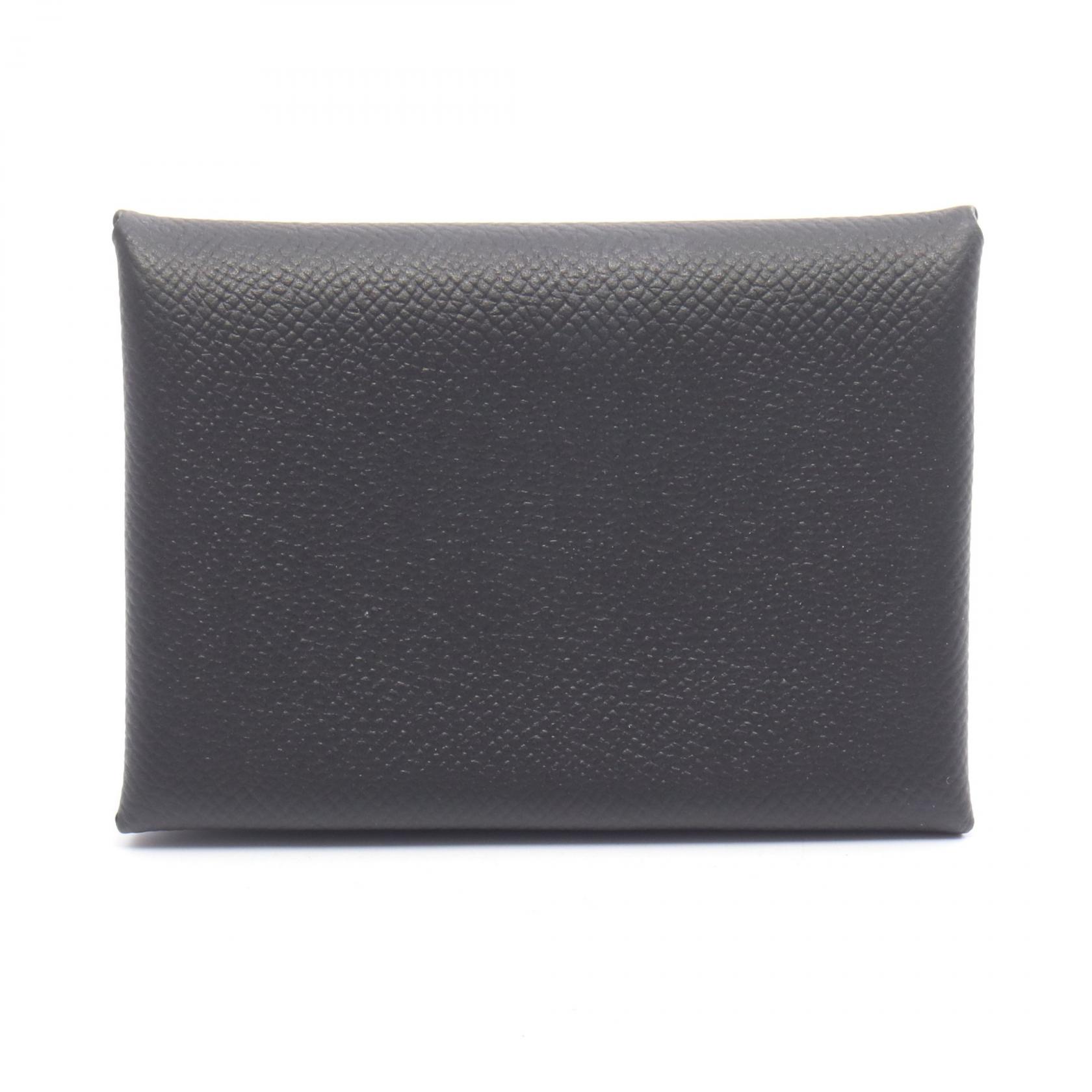 エルメス カルヴィデュオ エトゥープ ヴォーエプソン シルバー金具 W