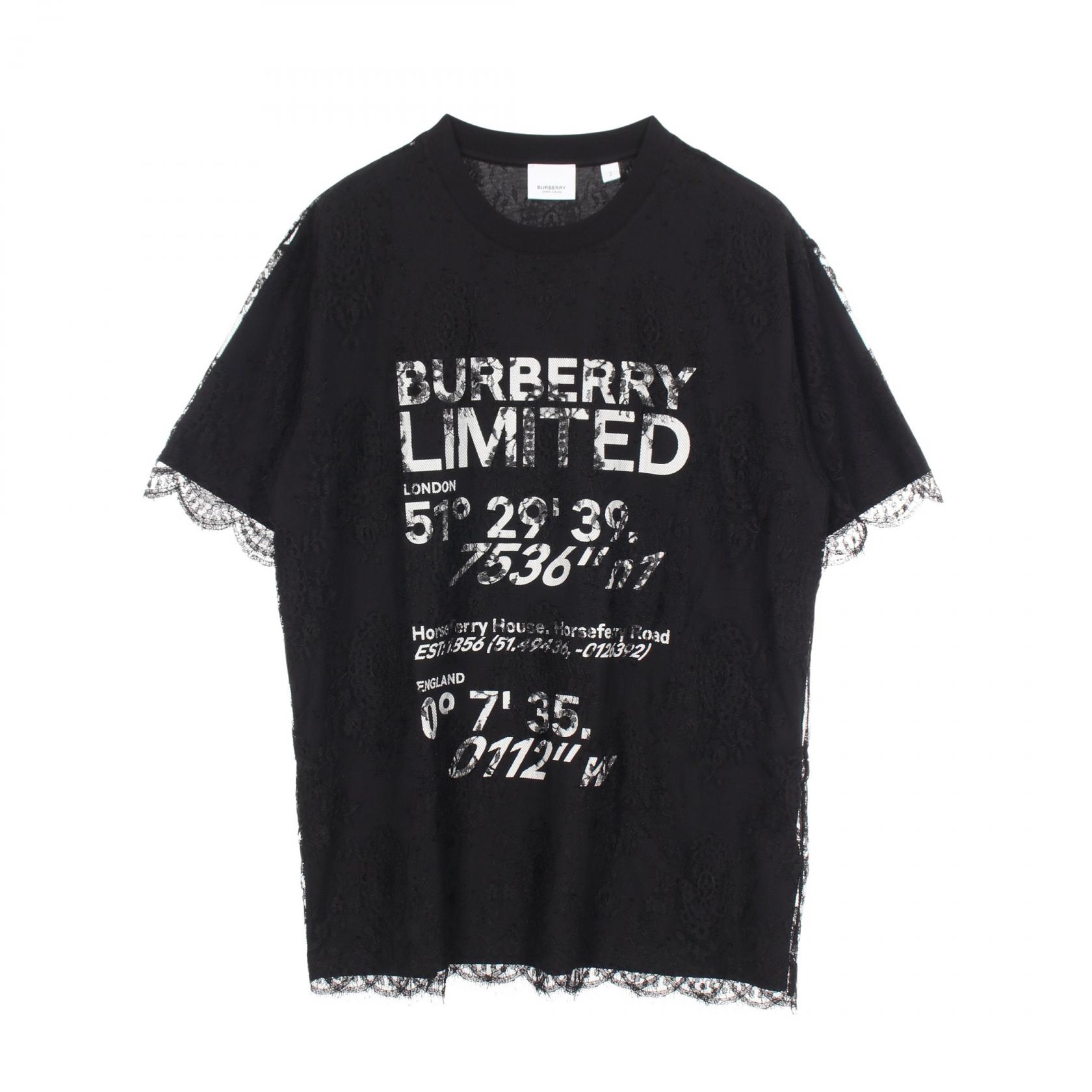 バーバリー 黒レースTシャツ