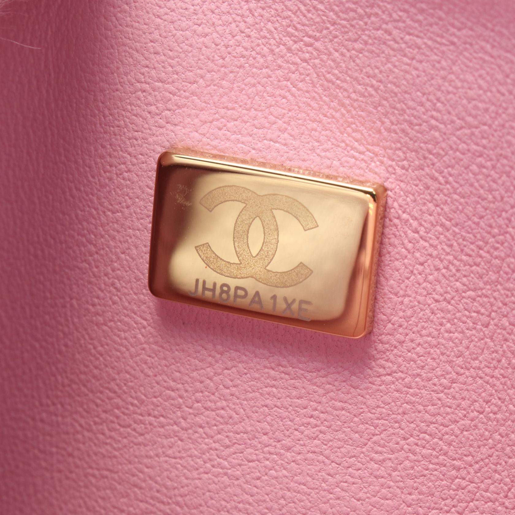 CHANEL Matelasse W flap Chain Shoulder Bag A01113 leather Pink