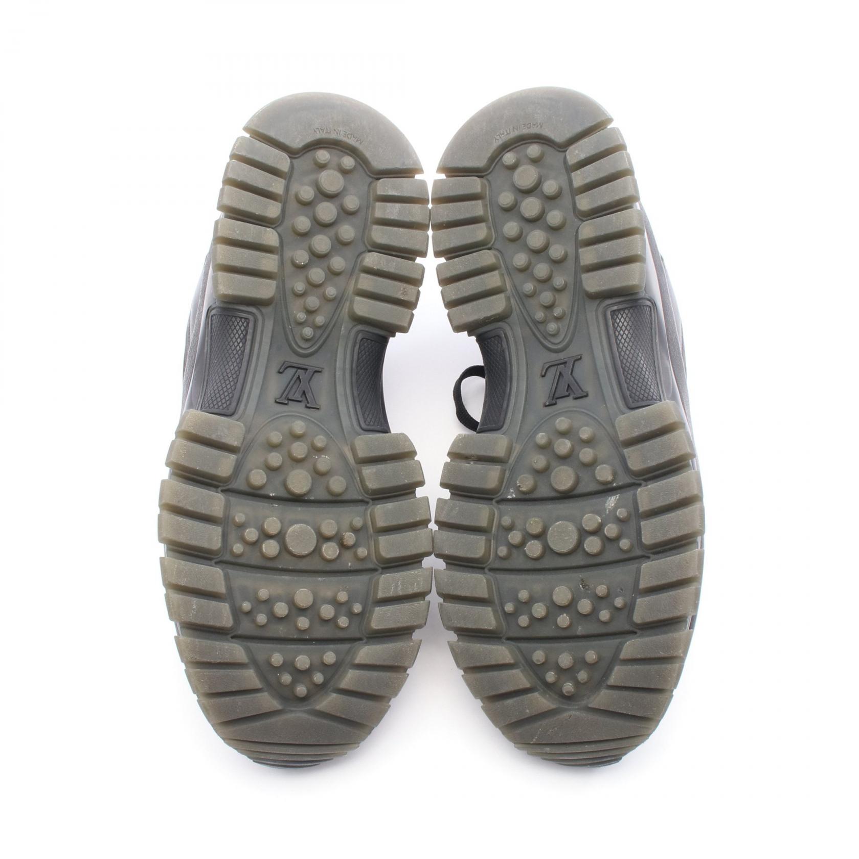 LOUIS VUITTON 2054 Line sneakers Shoes #8 leather Black Rainbow