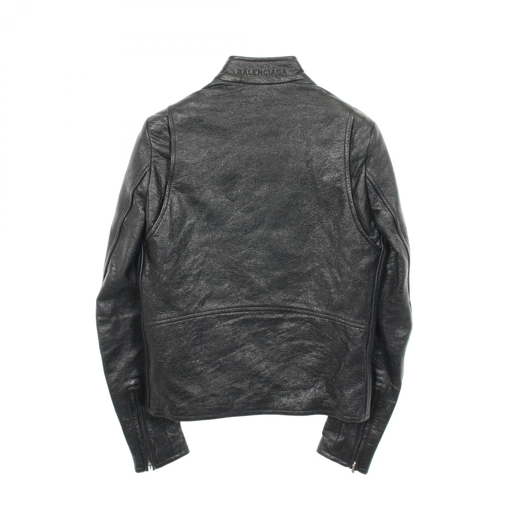 “STUD HOMME” Balenciaga Double Riders BALENCIAGA single Riders jacket Blouson #44 leather Black Used