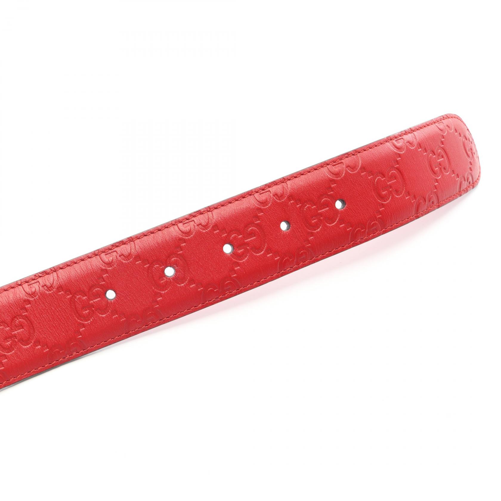 GUCCI GGパターン ベルト 370543 GUCCI Interlocking G belt 370543 leather Red GHW Used Women | eBay