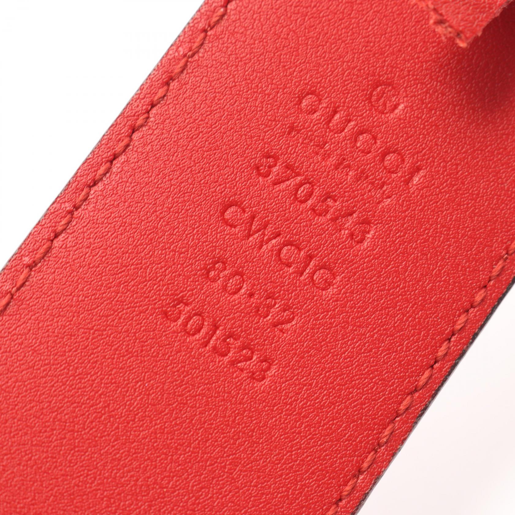 GUCCI Interlocking G belt 370543 leather Red GHW Used Women | eBay