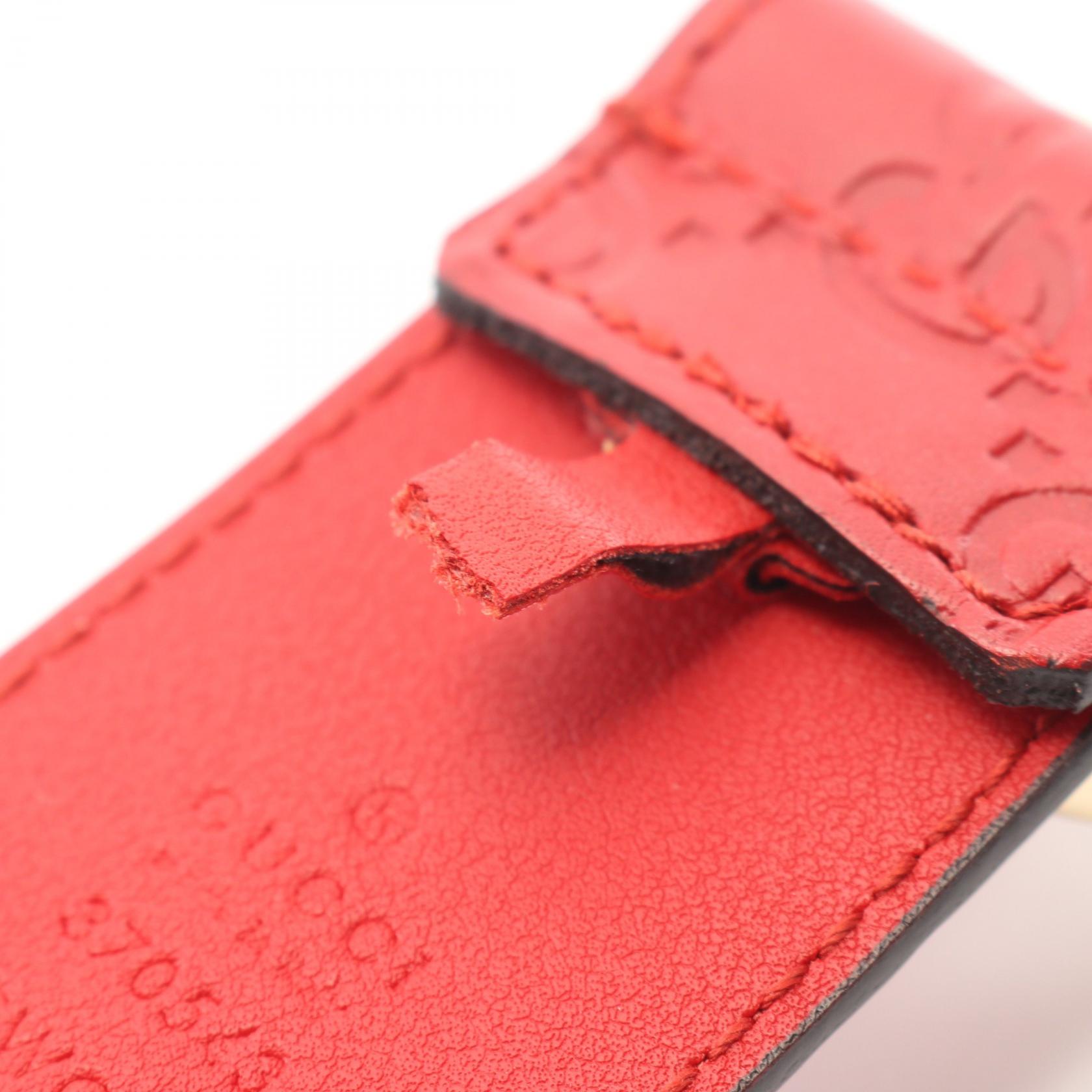 GUCCI Interlocking G belt 370543 leather Red GHW Used Women | eBay